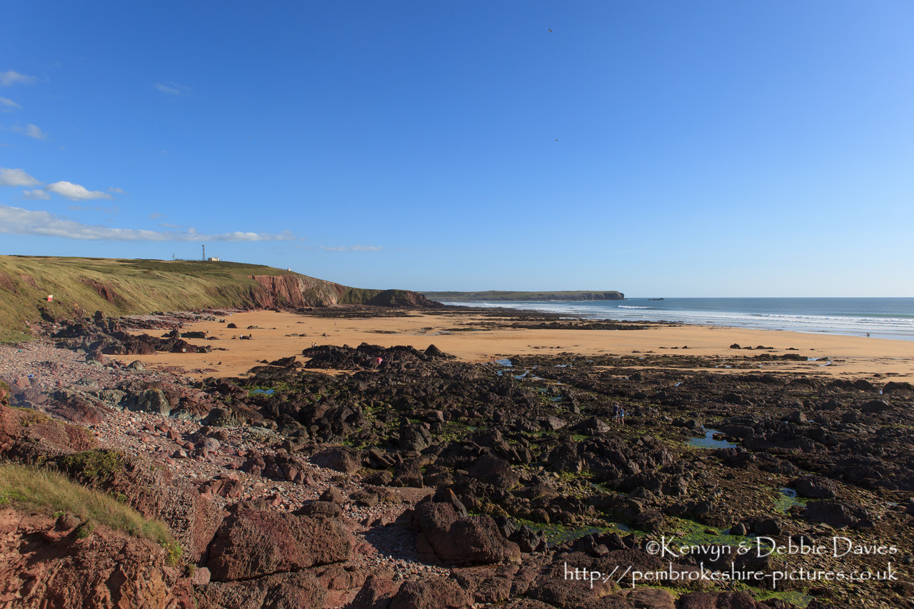 Freshwater West is a beach near Castlemartin, Pembrokeshire. It's approximately 0.75 miles long and is heavily used for surfing, strong currents mean it's not so good for swimming...